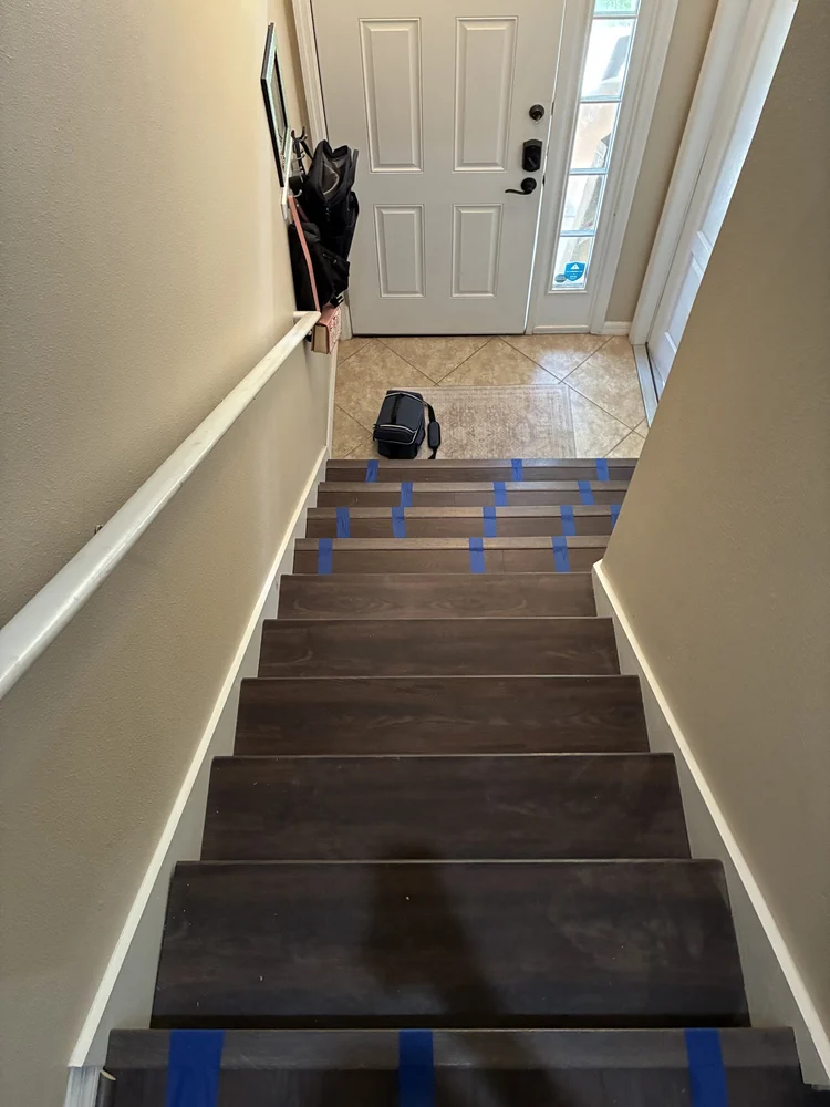 Pro Vinyl Flooring stair install in a Clearwater home